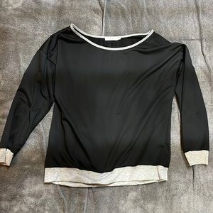 Black and gray off the shoulder top